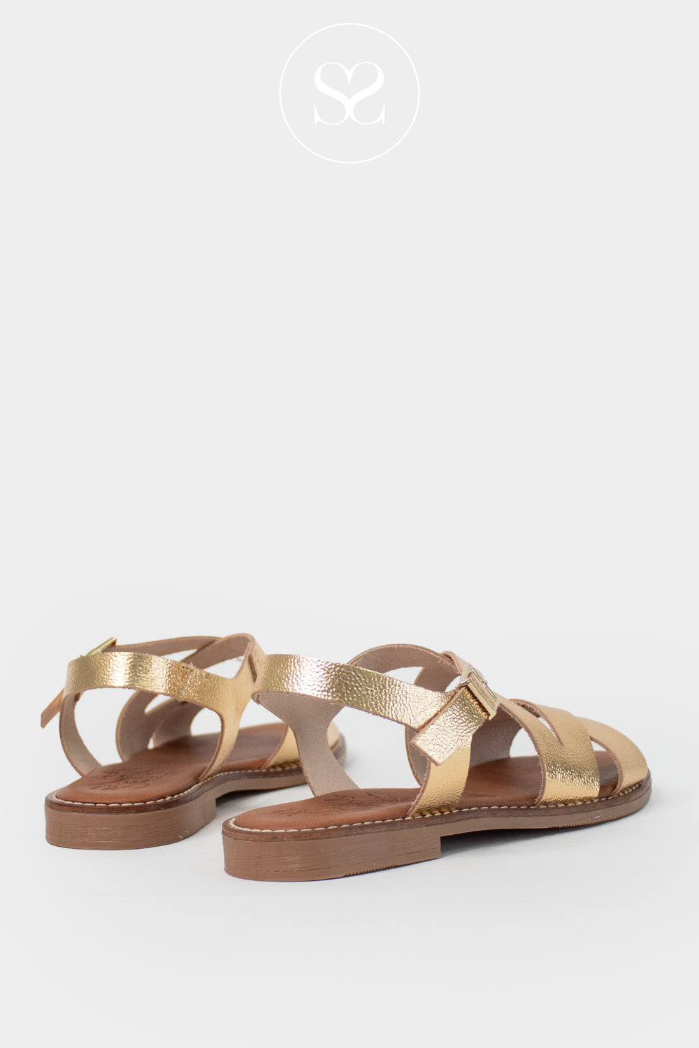 Oh My Sandals Gold Flat Sandals 5832
