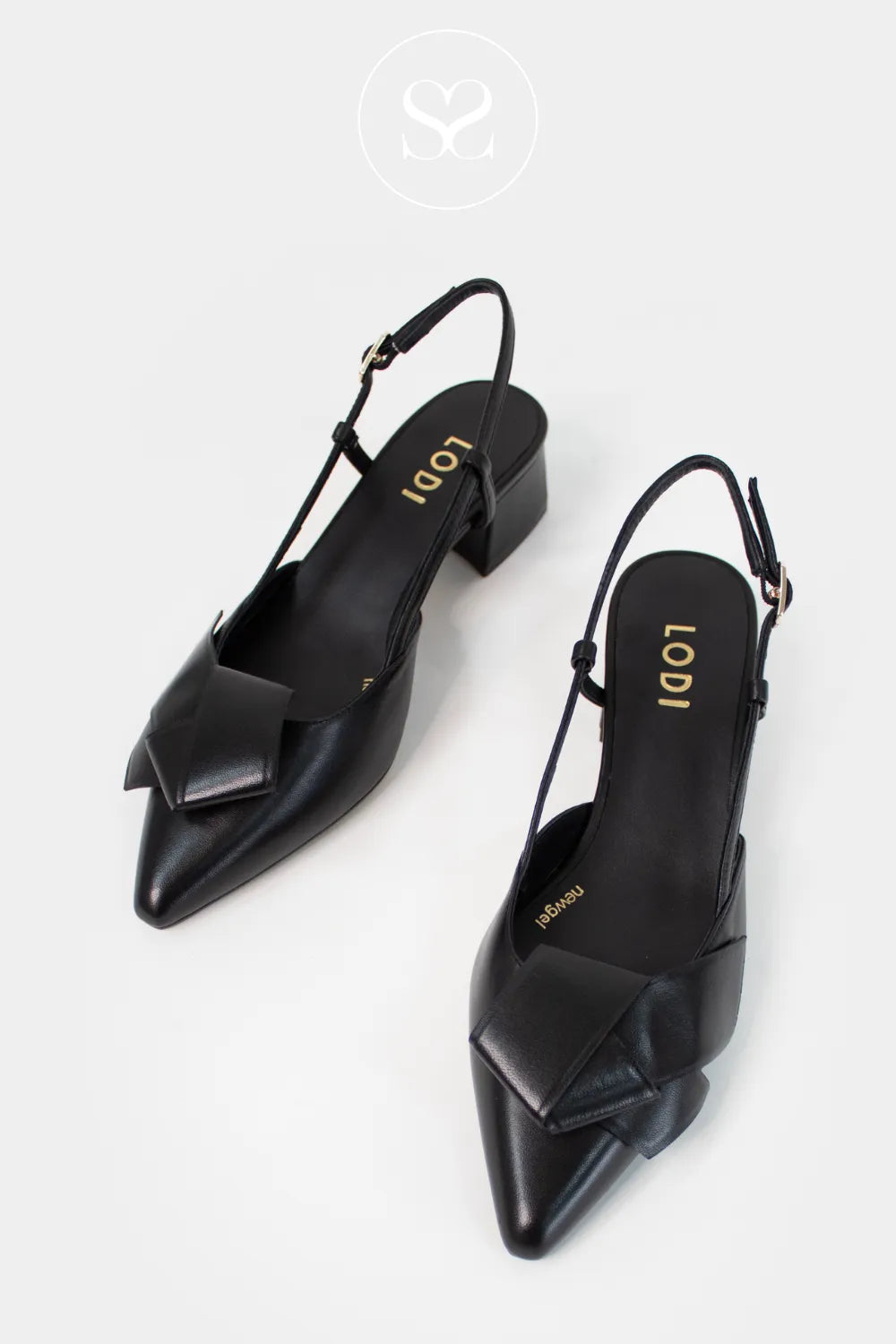 LODI Black Slingback Heels - DIMI Adjustable slingback strap for a secure, tailored fit.