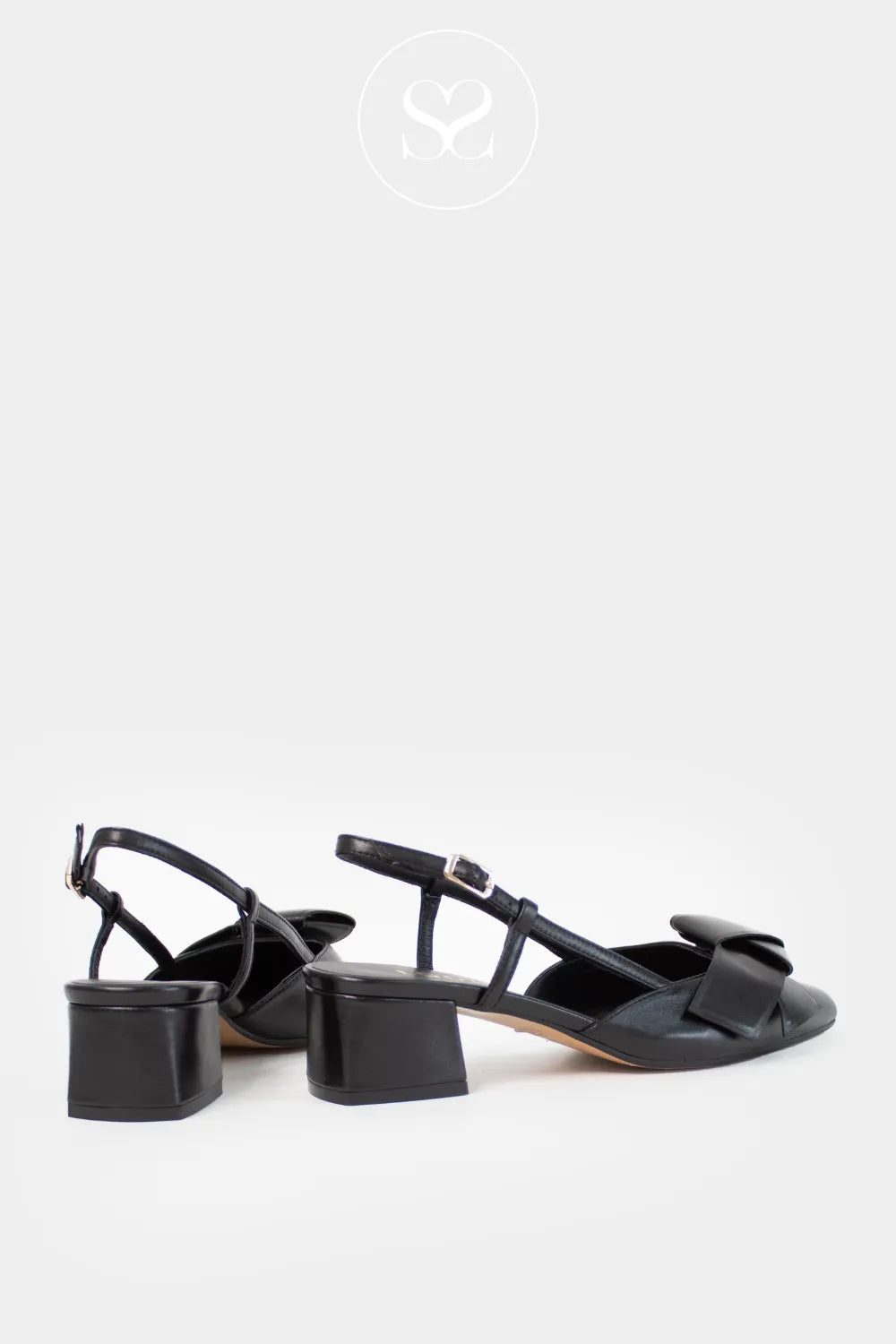LODI Black Slingback Heels - DIMI Elegant block heel shape offering both height and stability.