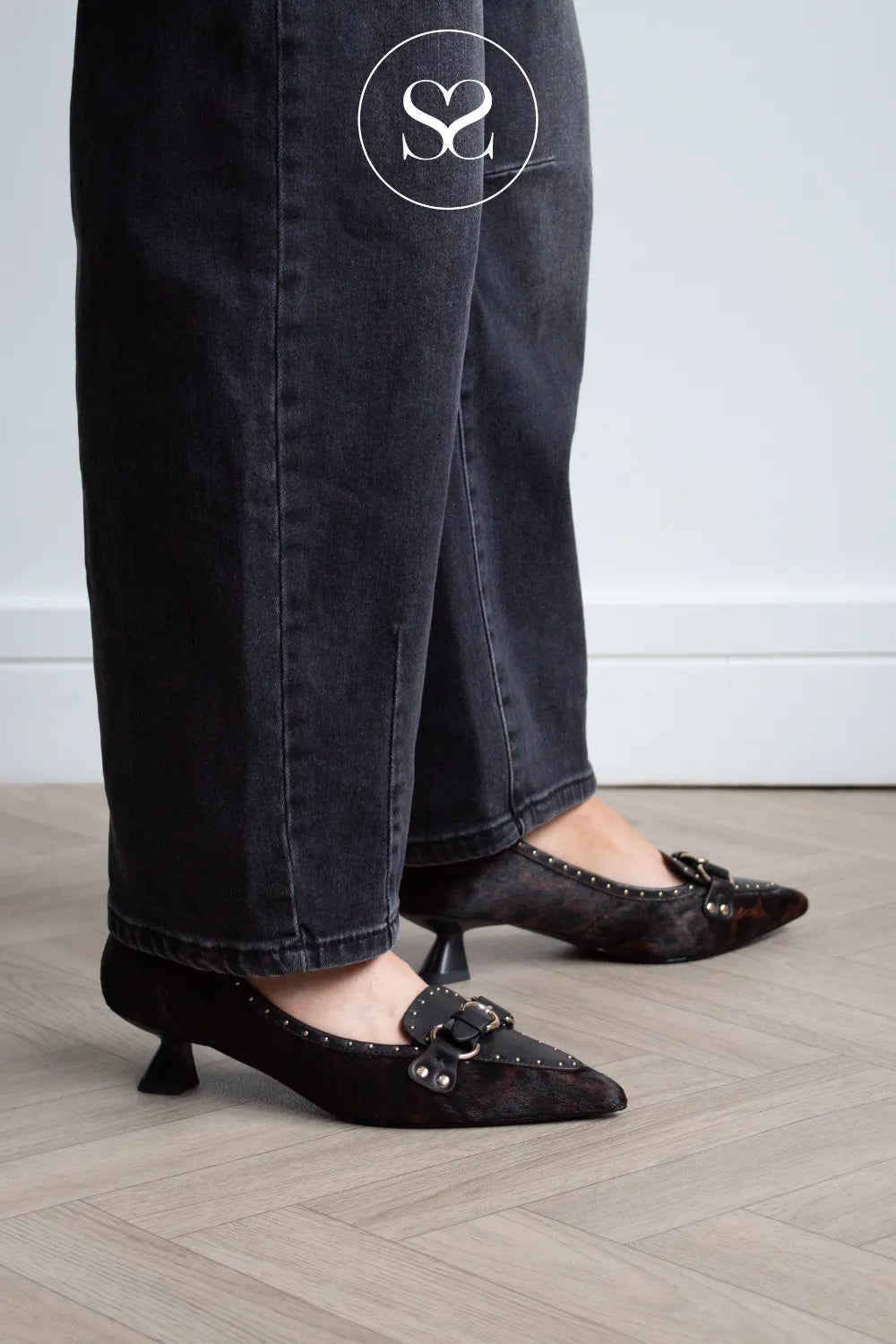 Lodi Brown Leopard Print Pony Court Shoes - Casion
