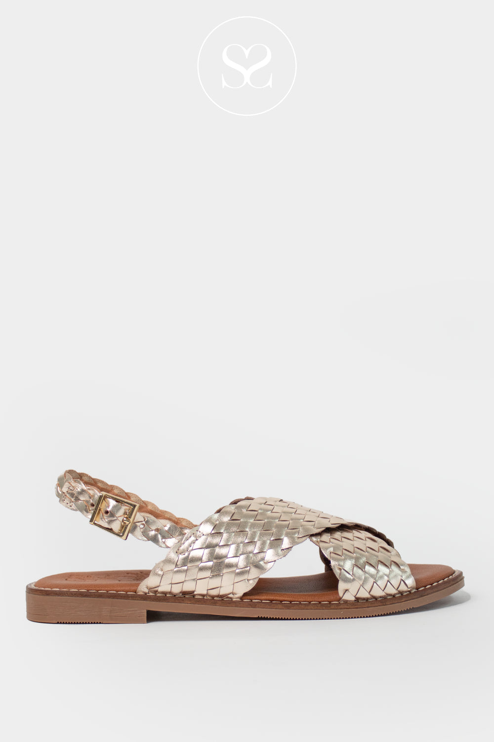 Oh My Sandals Gold Flat Sandals 5839 - Ireland