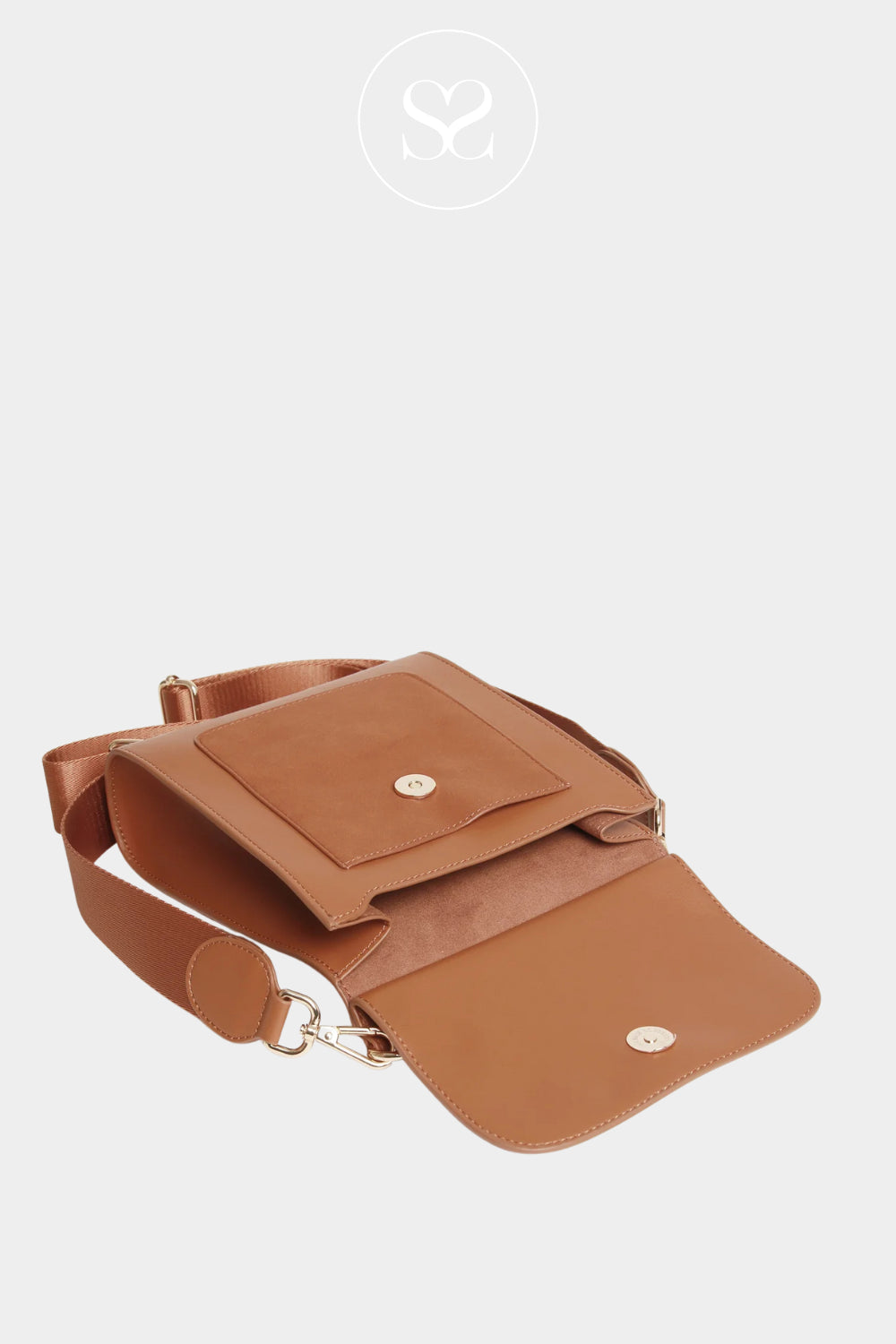 ALICE WHEELER TAN CROSSBODY HANDBAG WITH SUEDE DETAILING - IRELAND