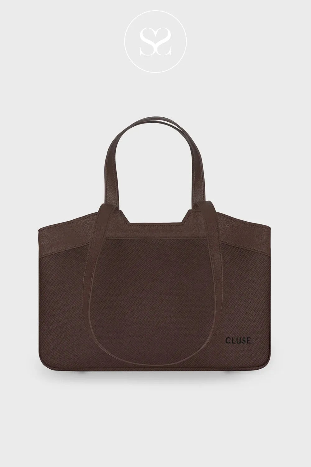 CLUSE DARK BROWN TEXTURED TOTE BAG CX15804