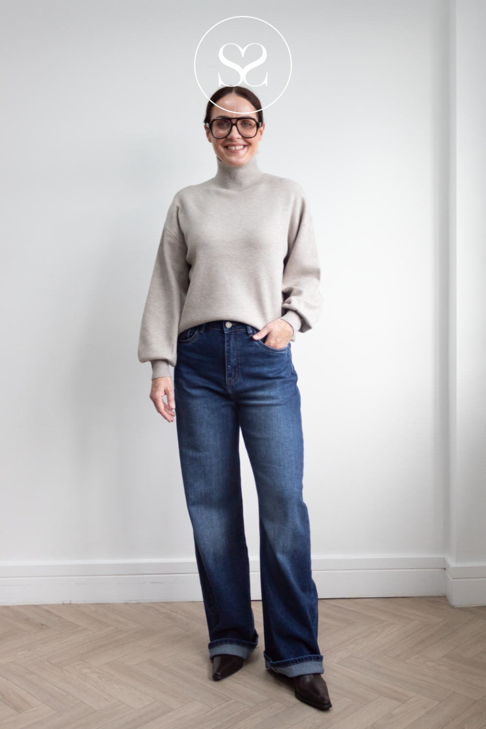 Beige Turtleneck Jumper - Mercy East