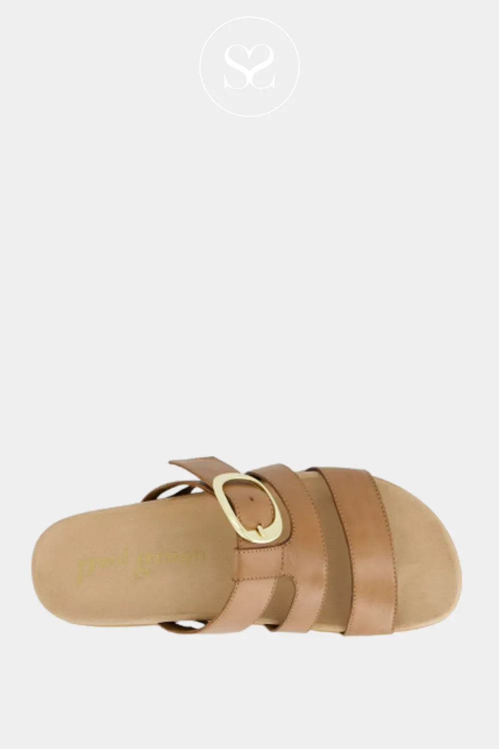 Paul Green 6171 Tan Leather Slider Sandals Ireland