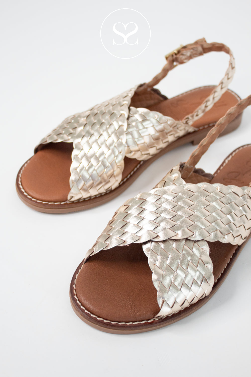 Oh My Sandals Gold Flat Sandals 5839