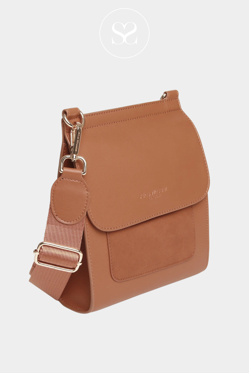 ALICE WHEELER TAN LIGHTWEIGHT CROSSBODY HANDBAG FOR WOMEN