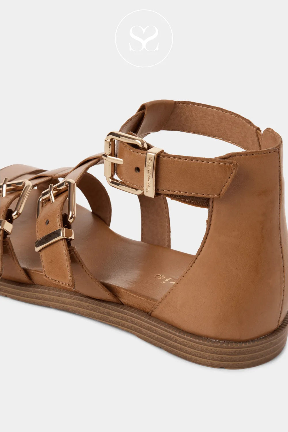 Tamaris Tan Flat Gladiator Sandals 1-28125-46
