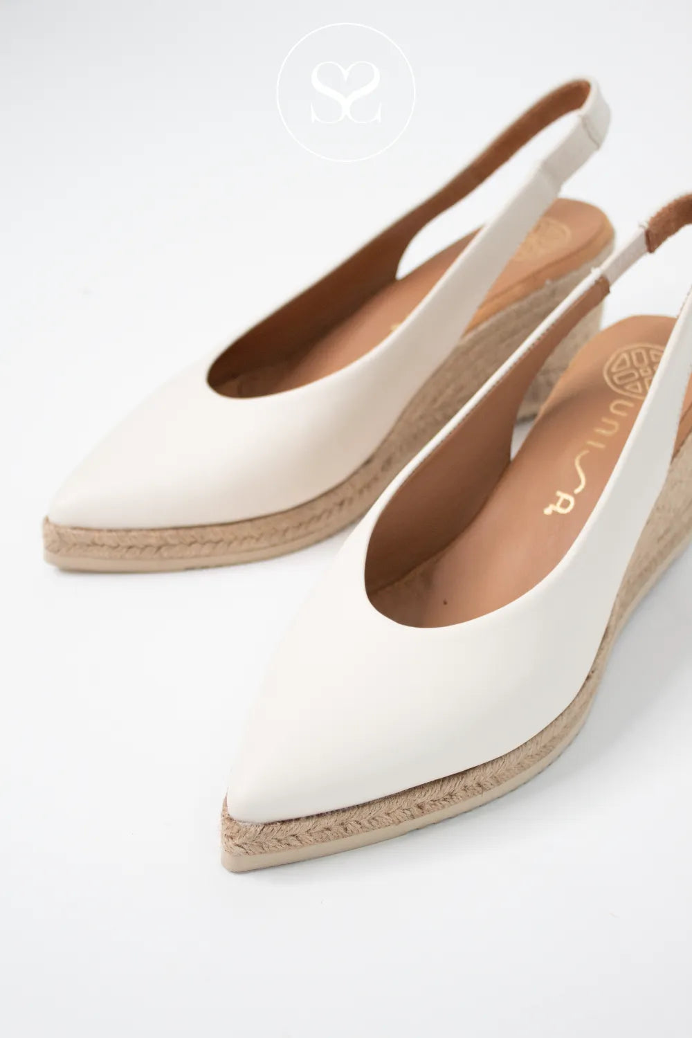 Unisa Off White Slingback Wedge Espadrilles -Decia