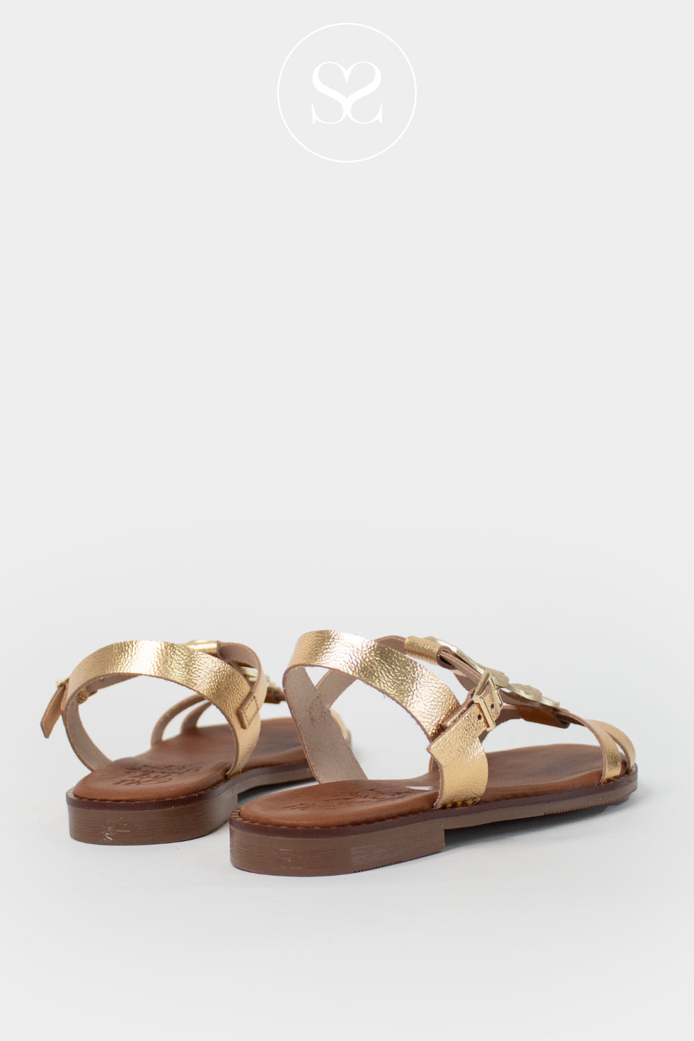 Oh My Sandals Gold Dressy Flat Sandals 5849