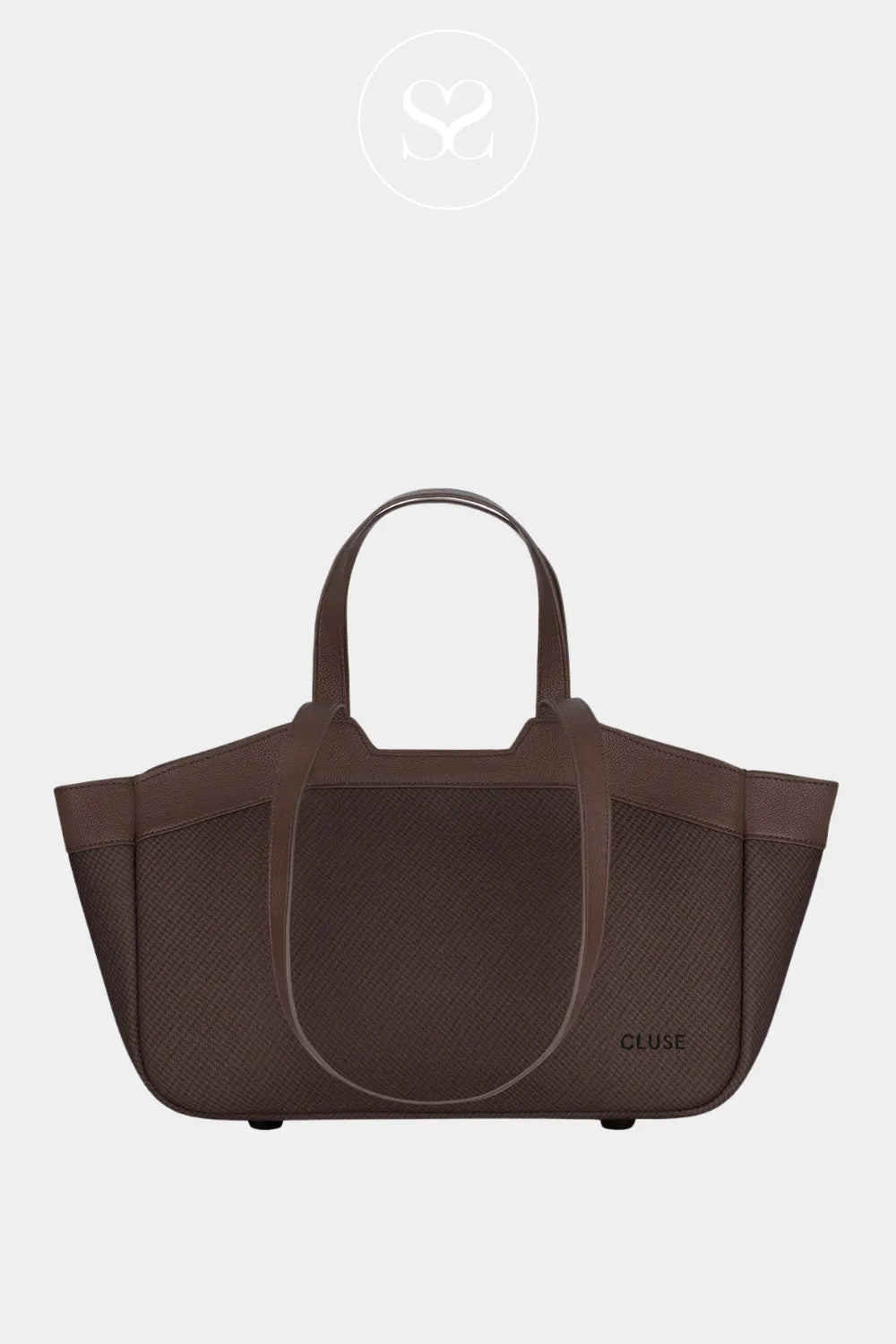 CLUSE DARK BROWN TEXTURED TOTE BAG CX15804