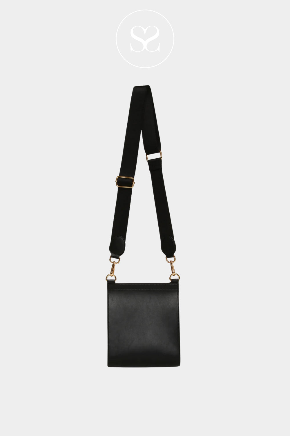 ALICE WHEELER BLACK CROSSBODY HANDBAG WITH ADJUSTABLE REMOVABLE STRAP