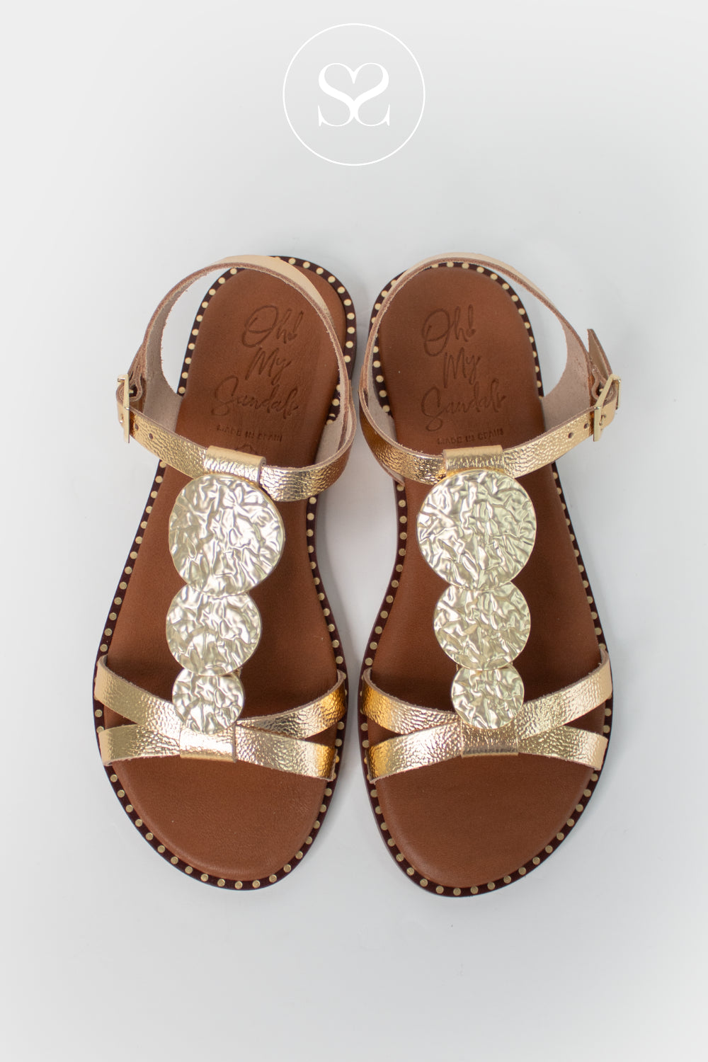 Oh My Sandals Gold Dressy Flat Sandals 5849