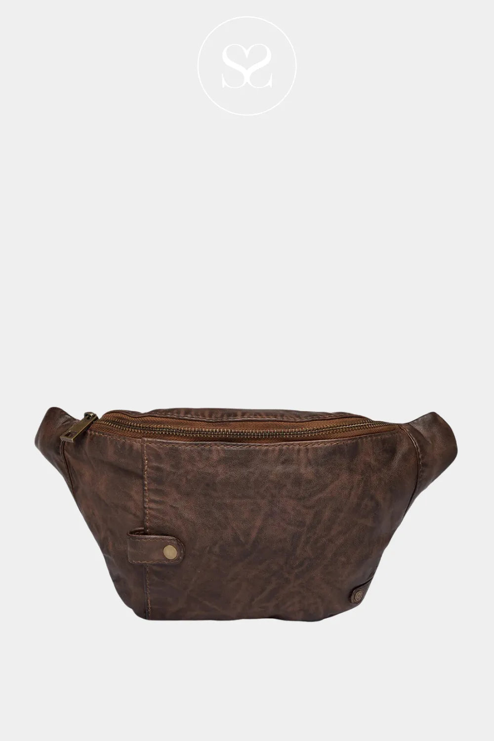 Depeche Dark Brown leather Cross-body Bum-bag 15814