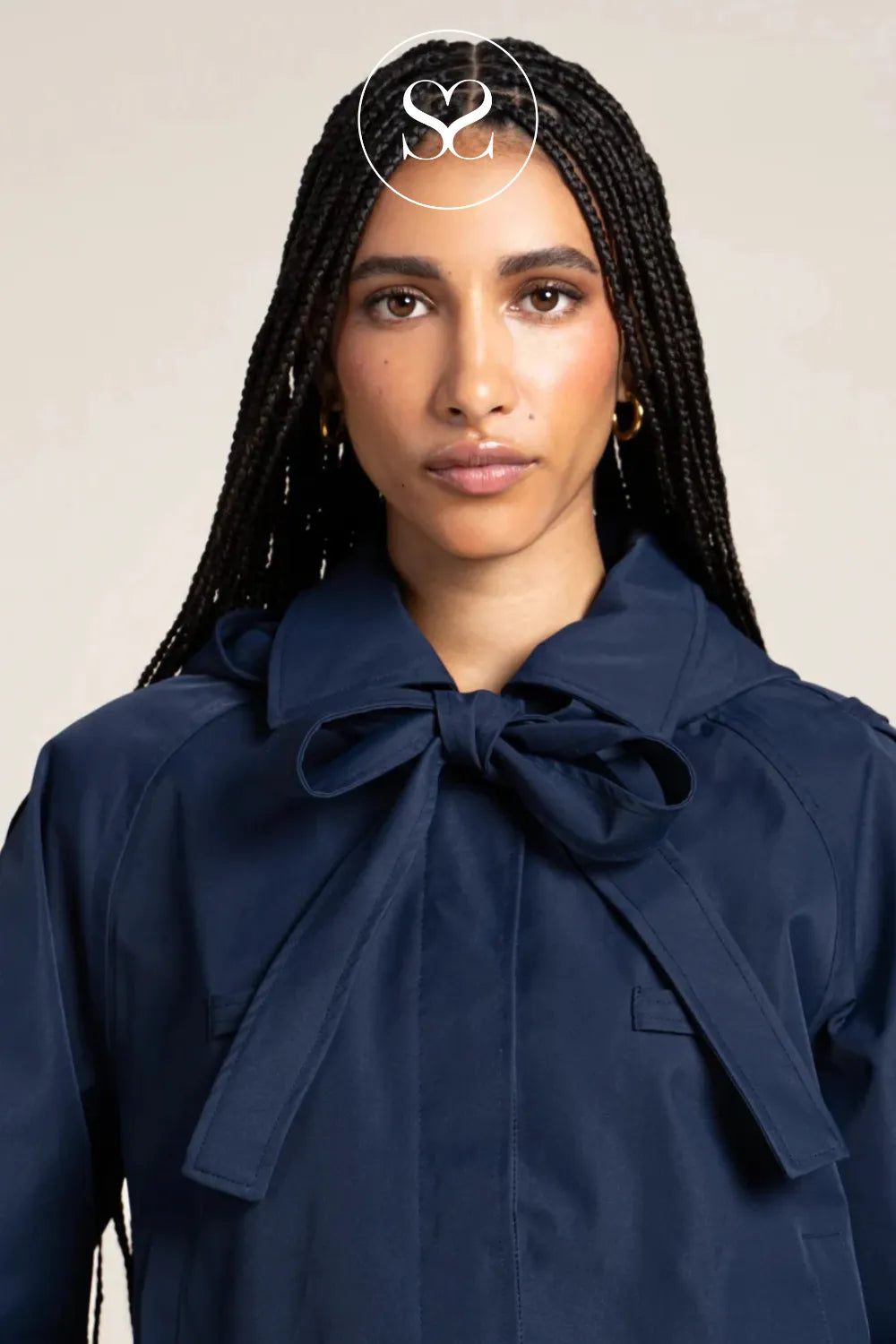 FLOTTE NAVY WATERPROOF TRENCH COAT MADE OF RECYCLED POLYESTER