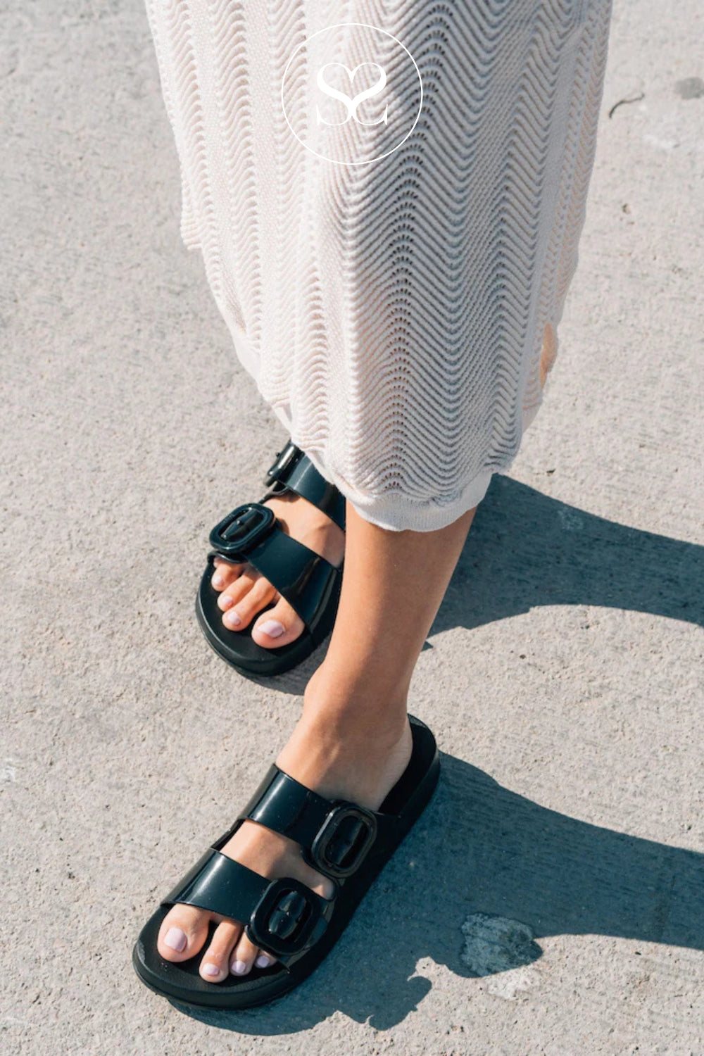 Igor Black Chunky Slider Sandals - Habana Brillo