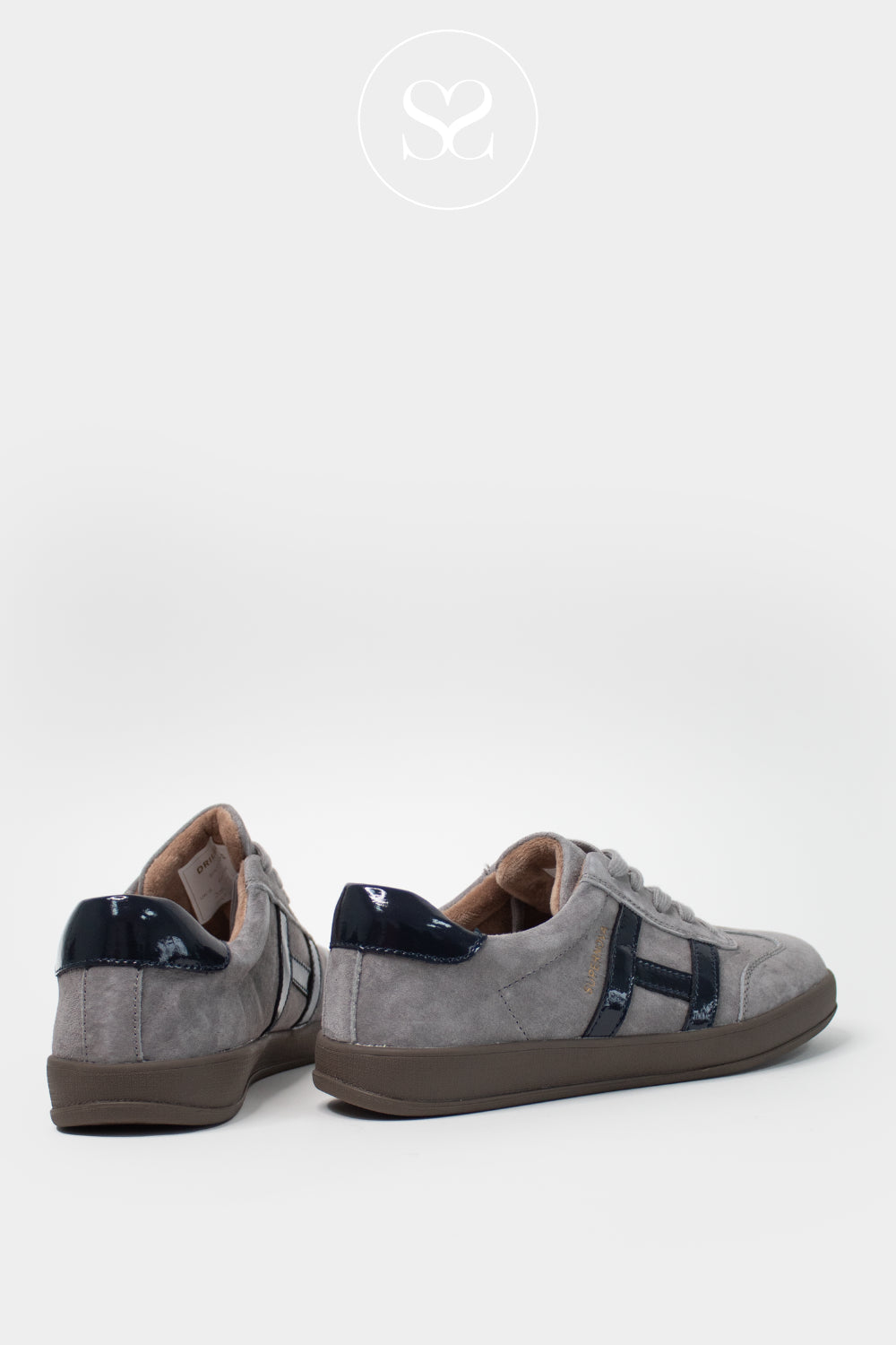 DRILLEYS GREY & NAVY LOW PROFILE TRAINERS - SIXTY ONE