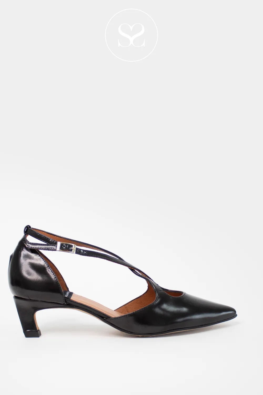 women's ANGEL ALARCON BLACK POINTED TOE KITTEN HEELS - JOLY