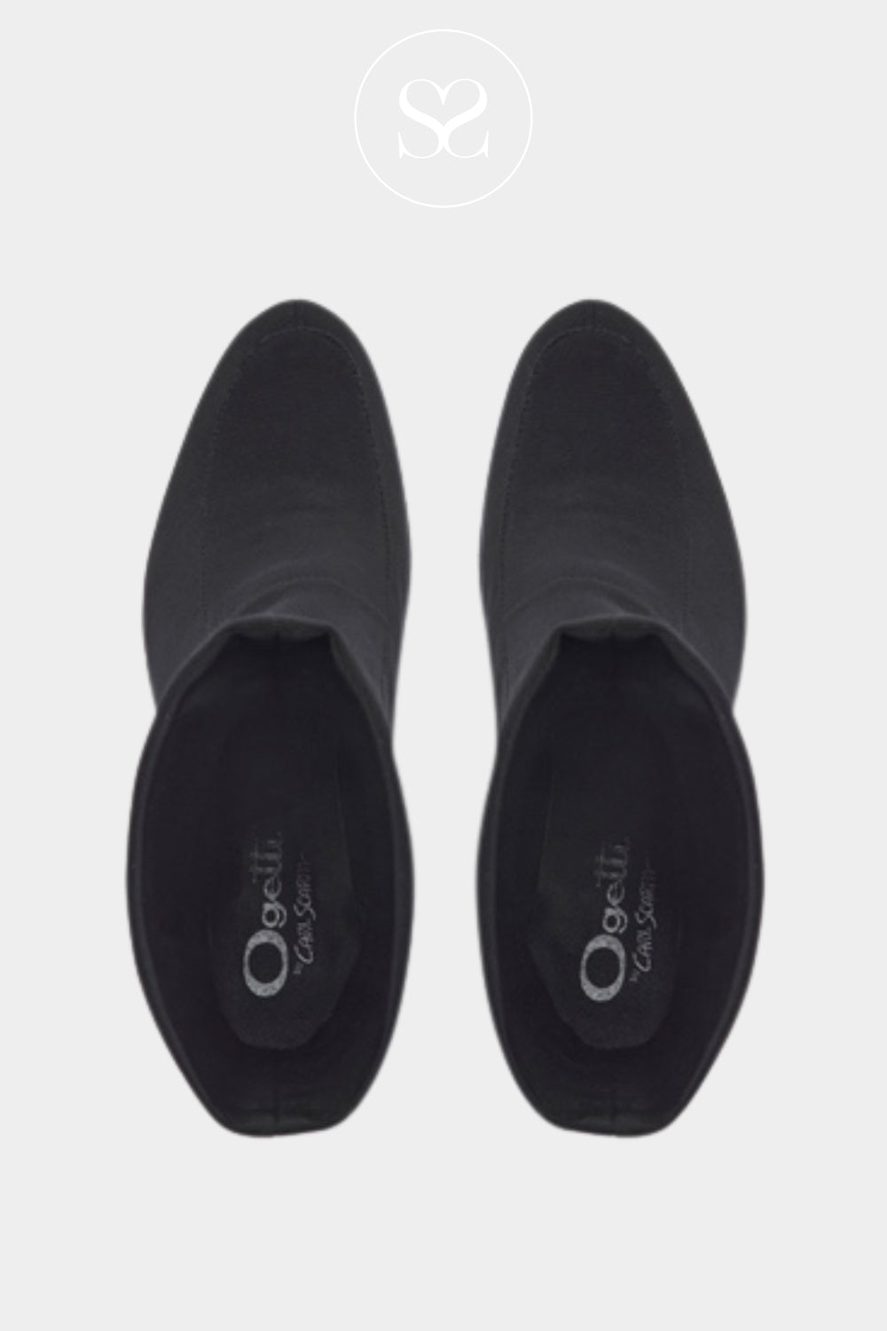 CARL SCARPA BLACK STRETCH WEDGE ANKLE SOCK BOOTS LAINIE