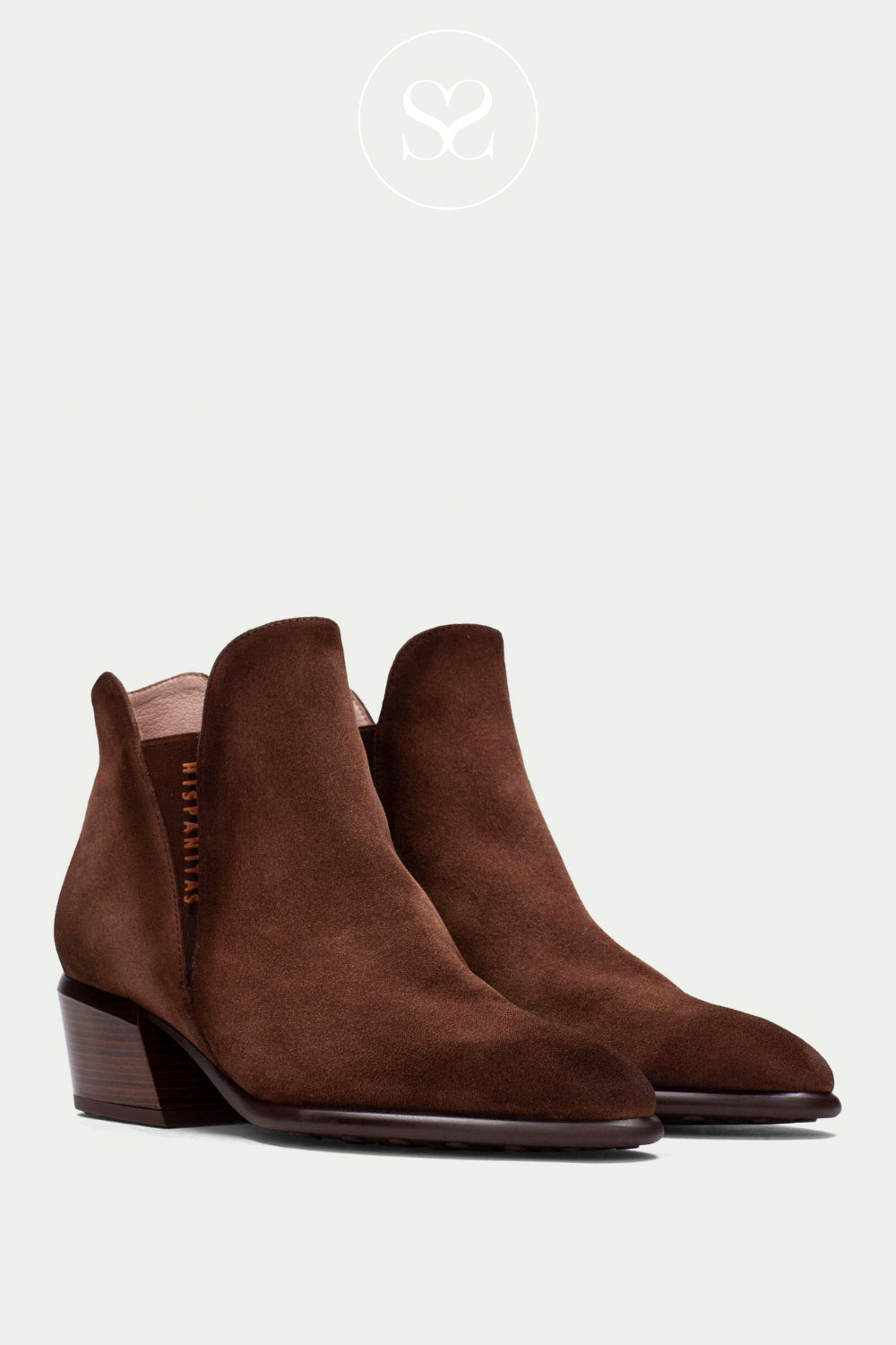 HISPANITAS LEATHER LINED BROWN CHELSEA BOOTS FOR WOMEN