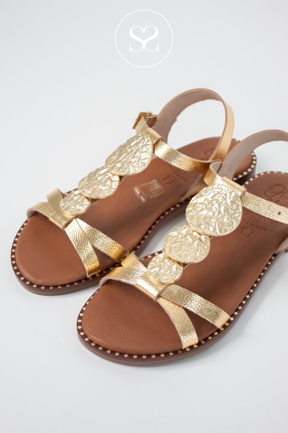 Oh My Sandals Gold Dressy Flat Sandals 5849