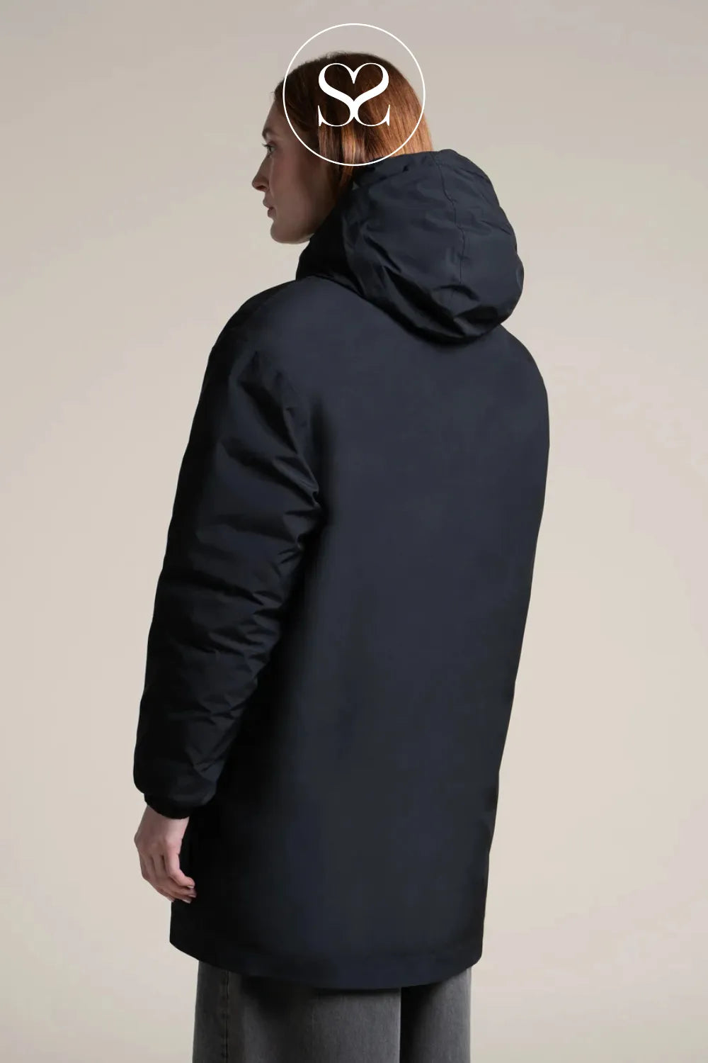 FLOTTE BLACK/KHAKI WATERPOOF LONG REVERSIBLE COAT VARENNES