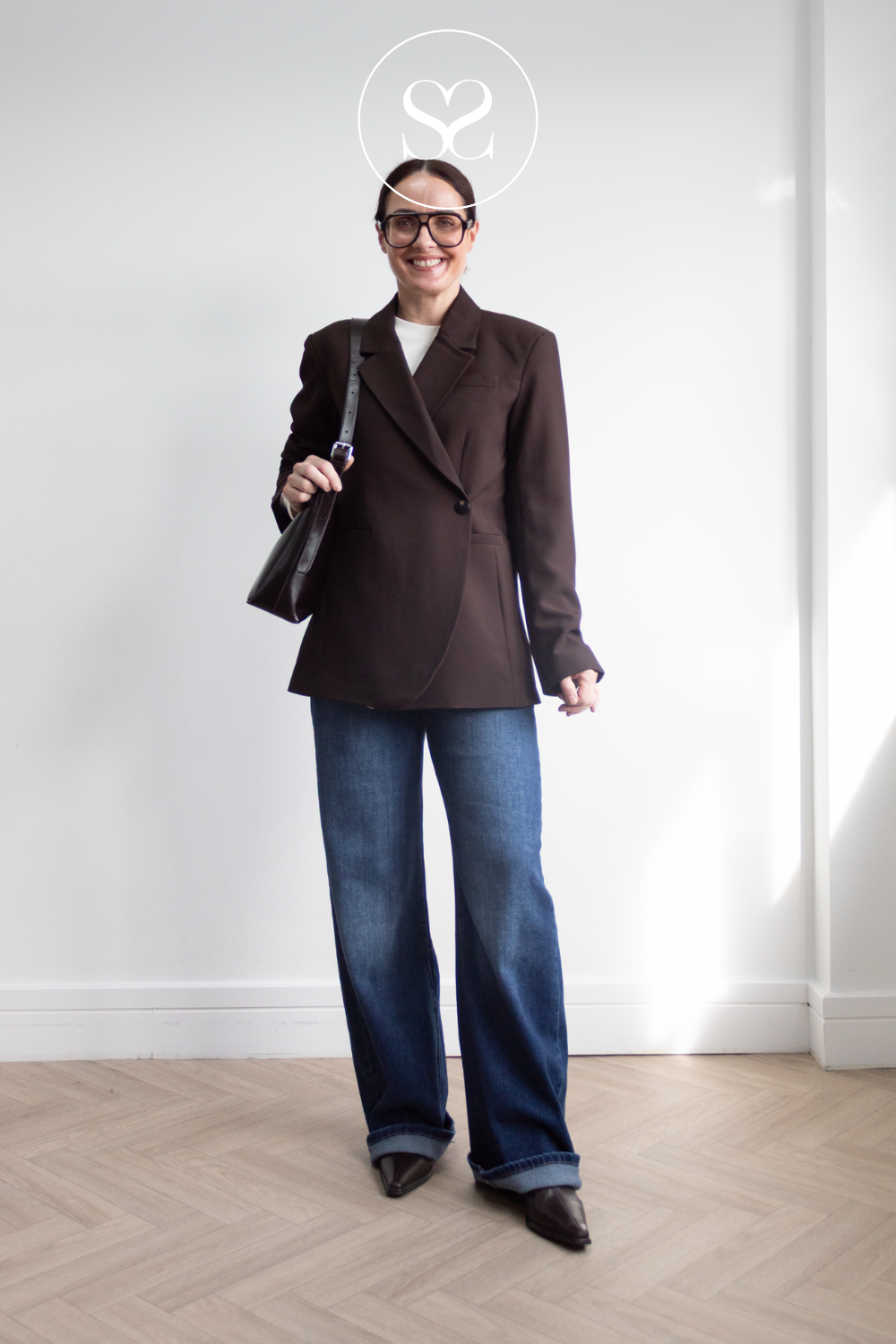 Brown Loose Fit Blazer - Vega