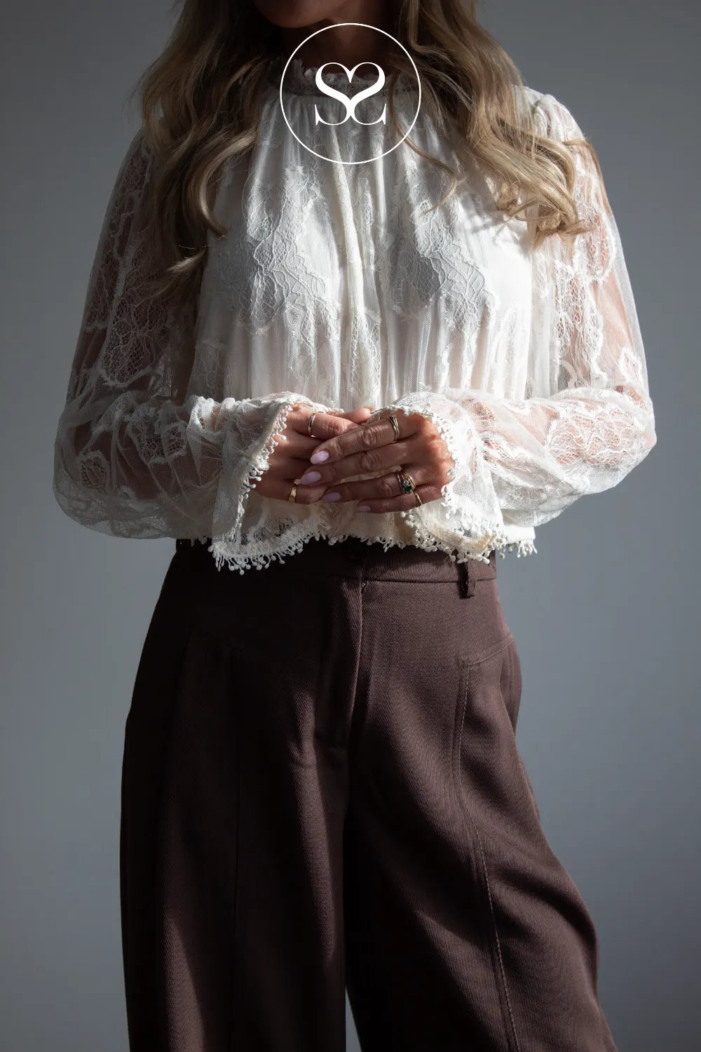 Ecru Boho Lace Blouse - 81099