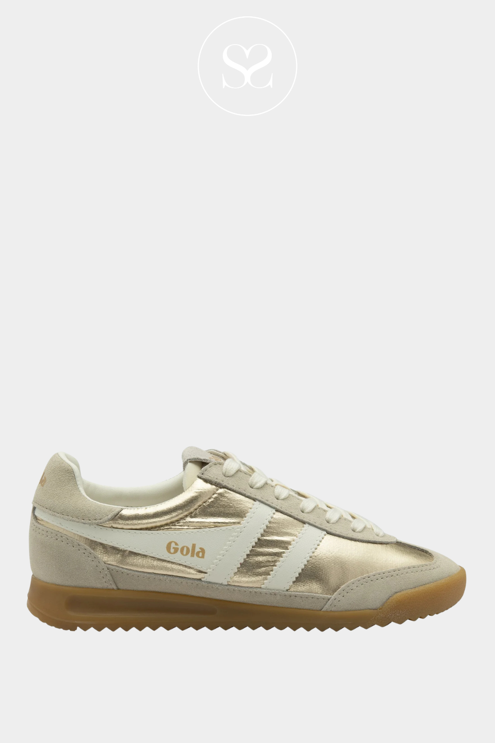GOLA Gold/Cream Retro Trainers - Firefly