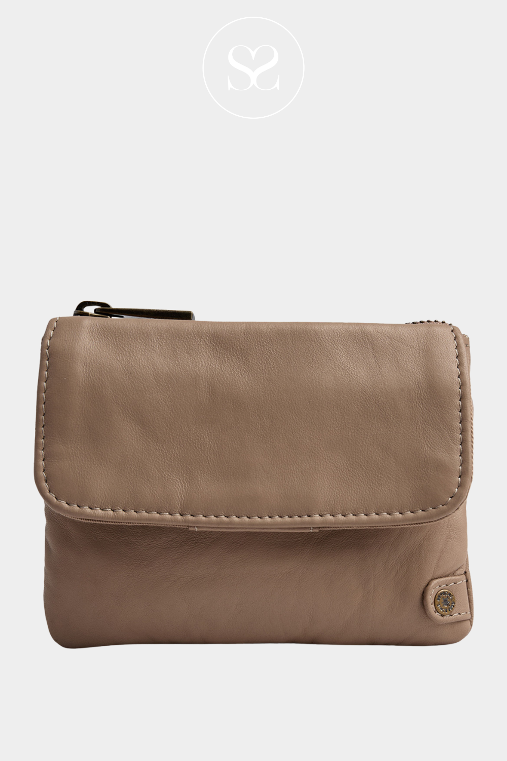 DEPECHE 15124 LATTE LEATHER PURSE WALLET