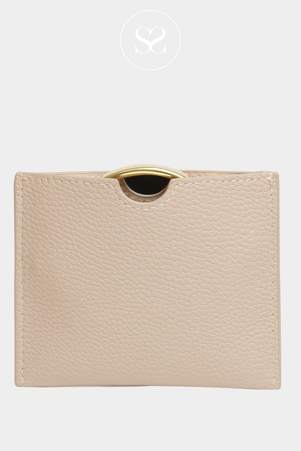 Gold Alice Wheeler small mirror with stone faux leather case AW5933