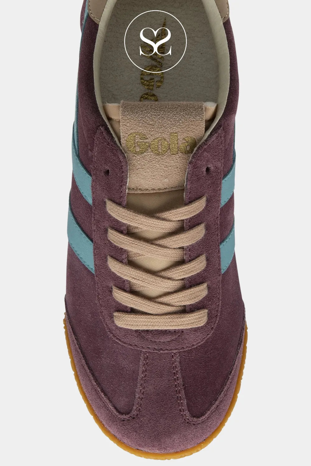 GOLA retro purple/blue leather/suede sneakers with gum soles ELAN