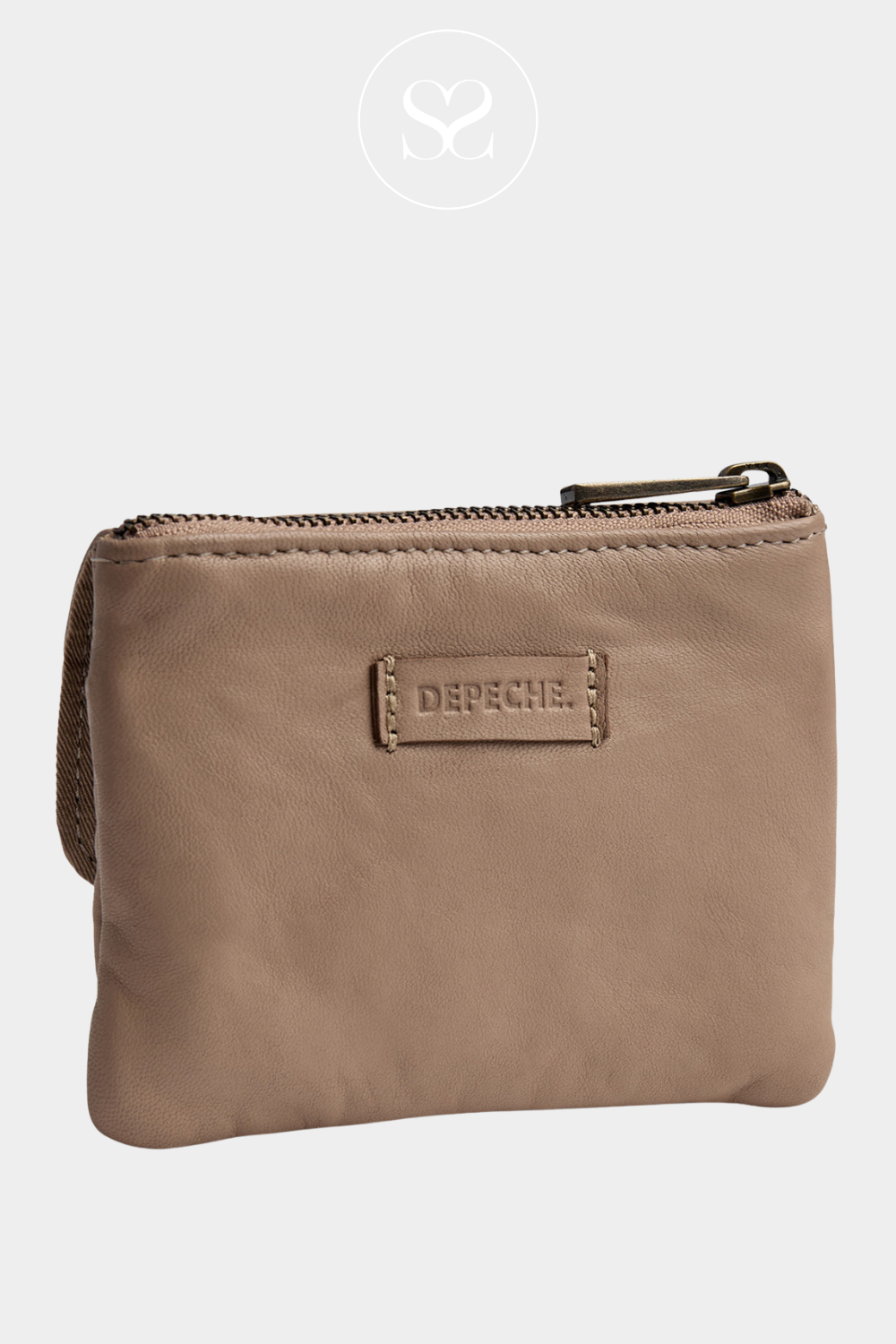 DEPECHE 15124 LATTE LEATHER PURSE WALLET WITH CREDIT CARD HOLDER