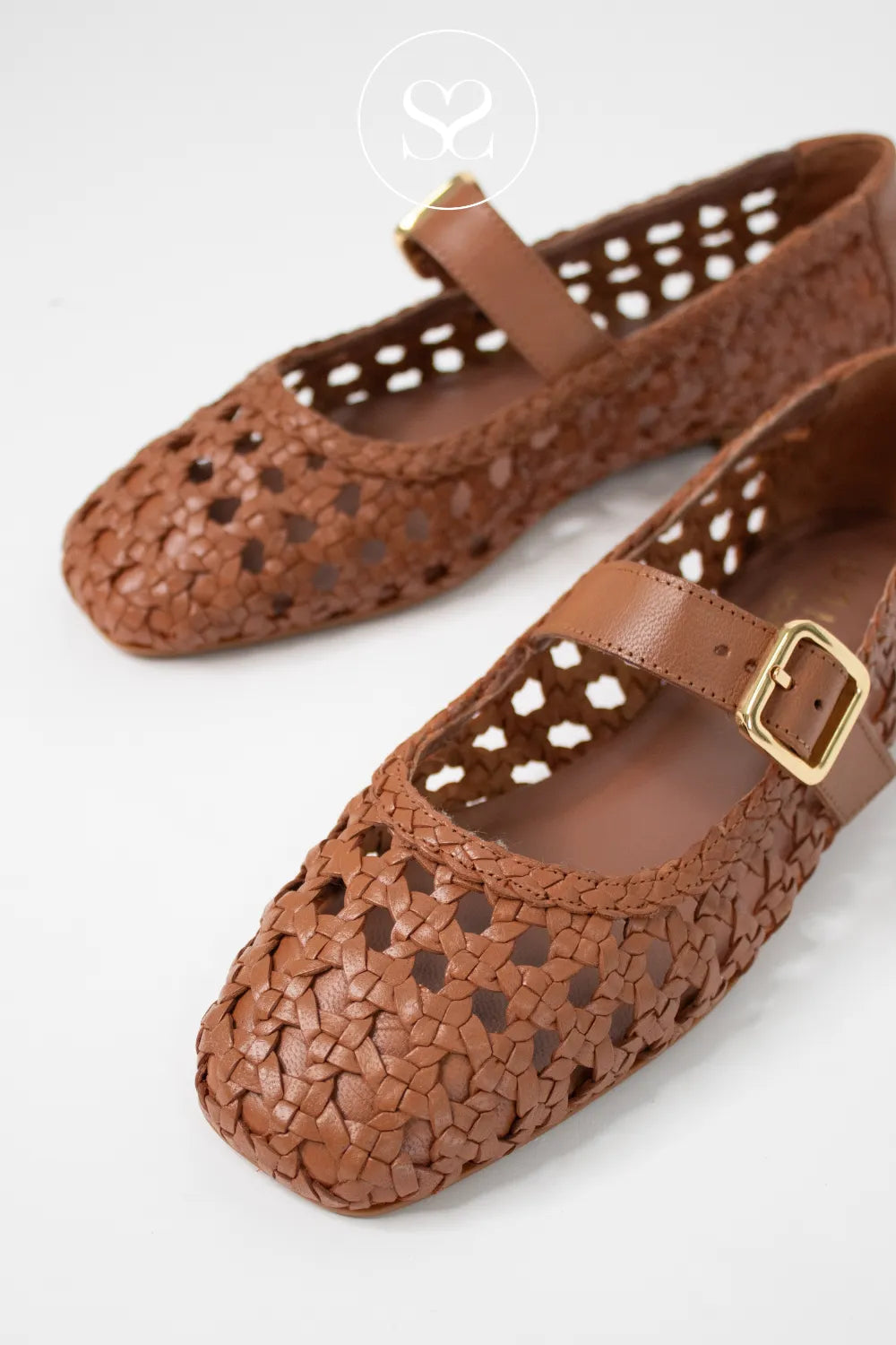 Unisa Tan Braided Leather Mary Jane Pumps-Balza pumps with cushioned insole perfect for all day wear