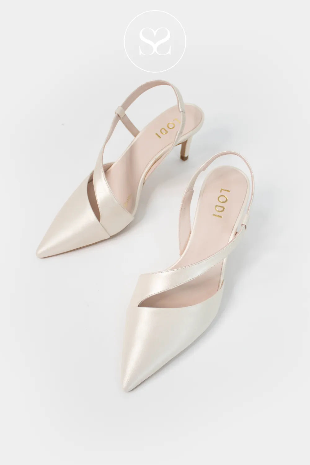 LODI Champagne Pointed Toe Heels - NALTOM Gel-cushioned insole ;providing soft comfort with every step.