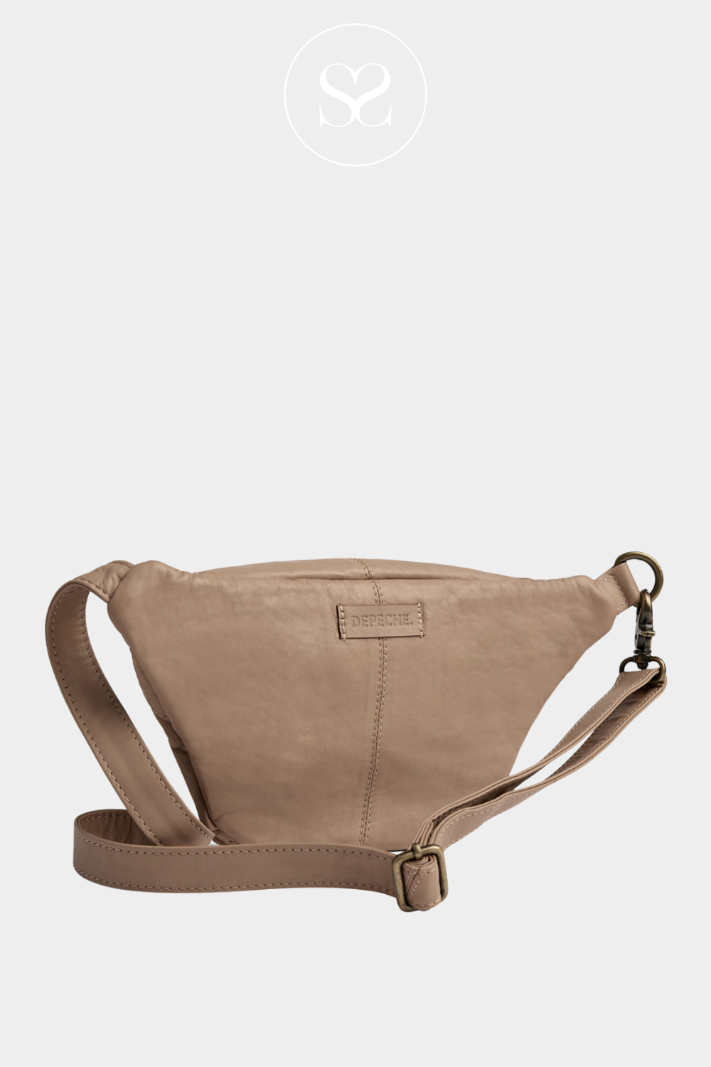 DEPECHE 13396 SOFT BROWN LEATHER LEATHER CROSSBODY BUMBAG IRELAND