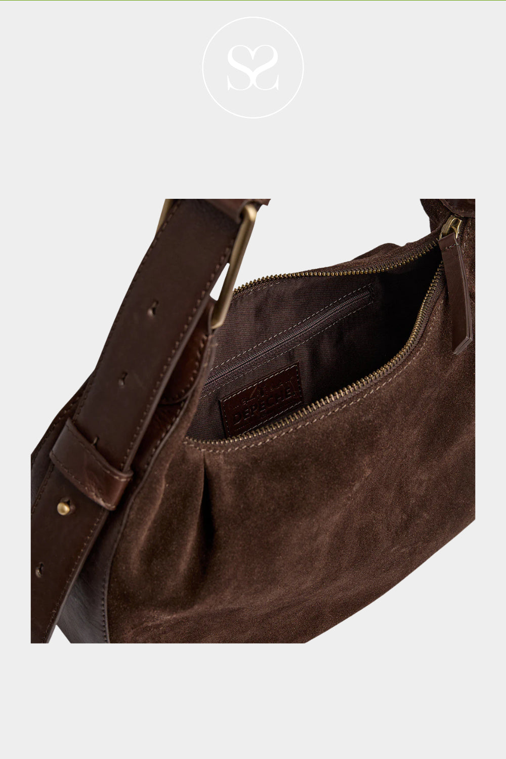 Depeche Brown Suede Shoulder Bag - 16898