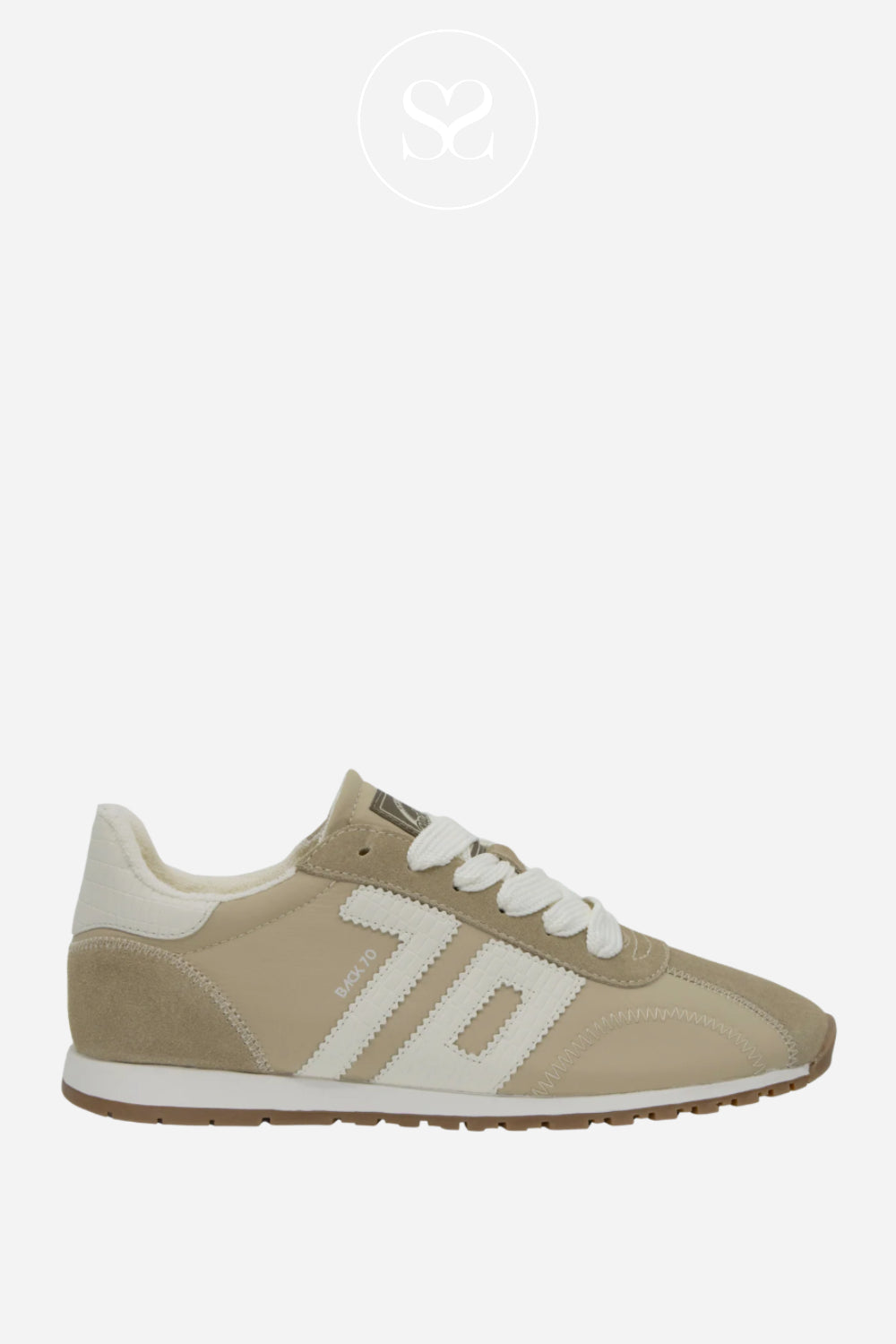 Back70 Beige Retro Trainers For Women - Asian Ireland