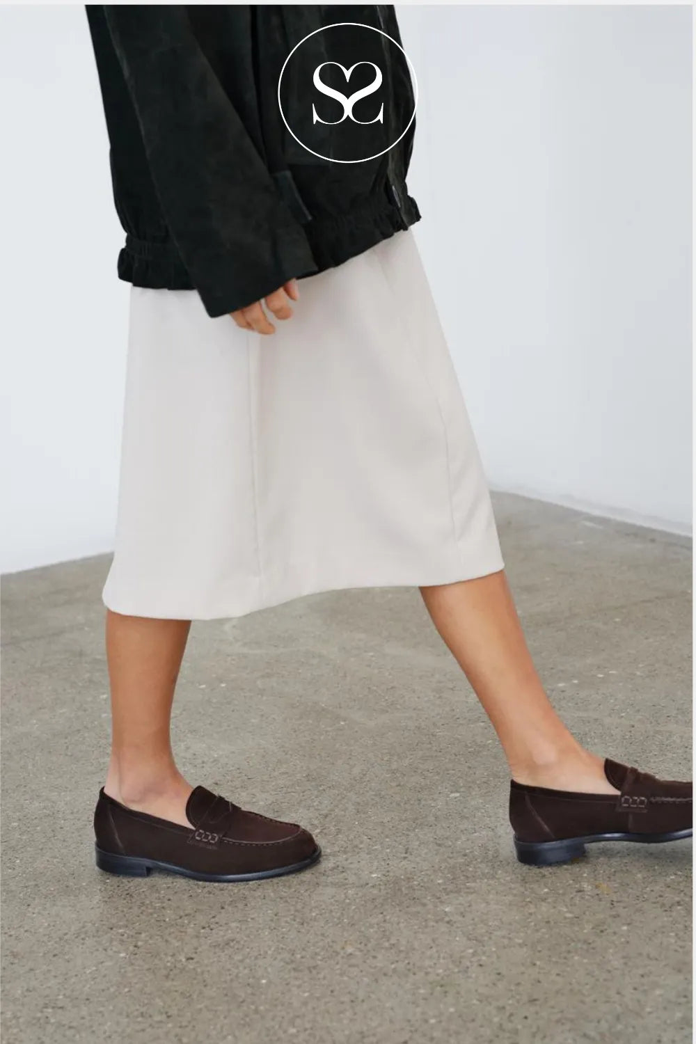 Vagabond Chocolate Brown Suede Loafers - Linn- 6036-040