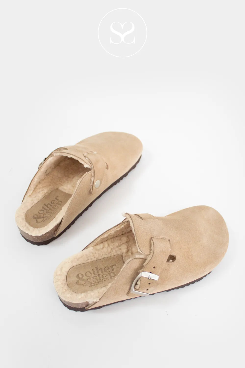 ANOTHER STEP TAUPE SUEDE SLIDER STYLE SLIPPERS SEW2501