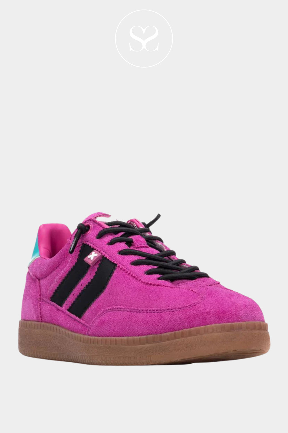 XTI PINK, BLACK AND TURQUOISE SLIP ON TRAINERS FOR LADIES IRELAND - 144170