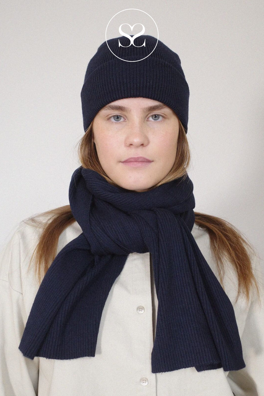 Boii Navy Knitted Beanie Hat- Busse