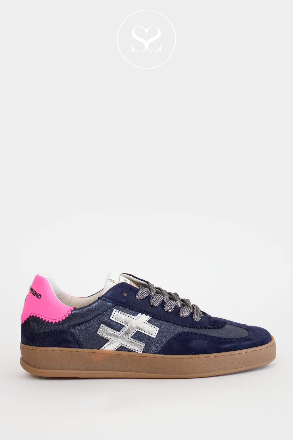 Another Trend Navy, Silver & Pink Trainers - A032-80 Iconic II