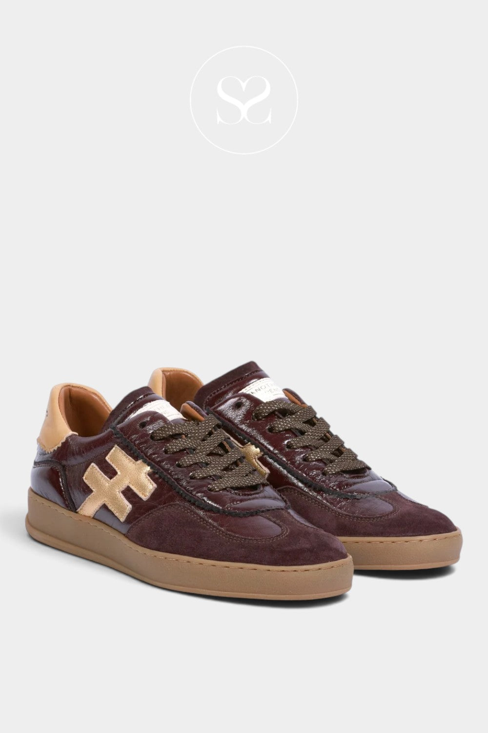 Another Trend Burgundy Leather & Suede Trainers A032-92