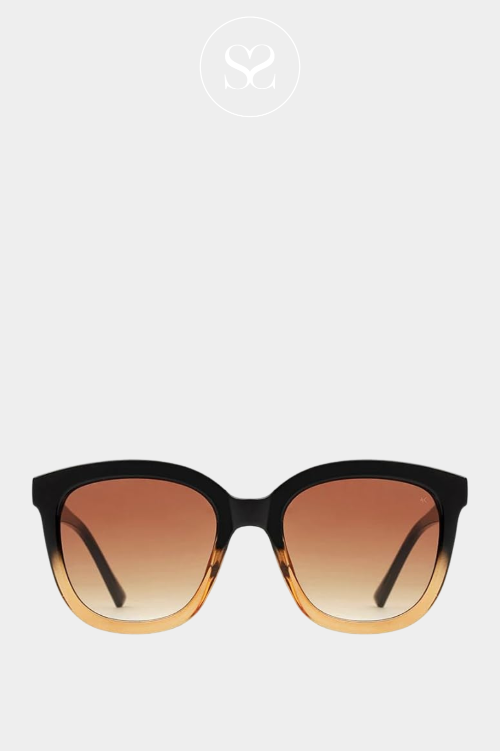 AKJAERBEDE BILLY BLACK AND BROWN TINTED LENSE SUNGLASSES