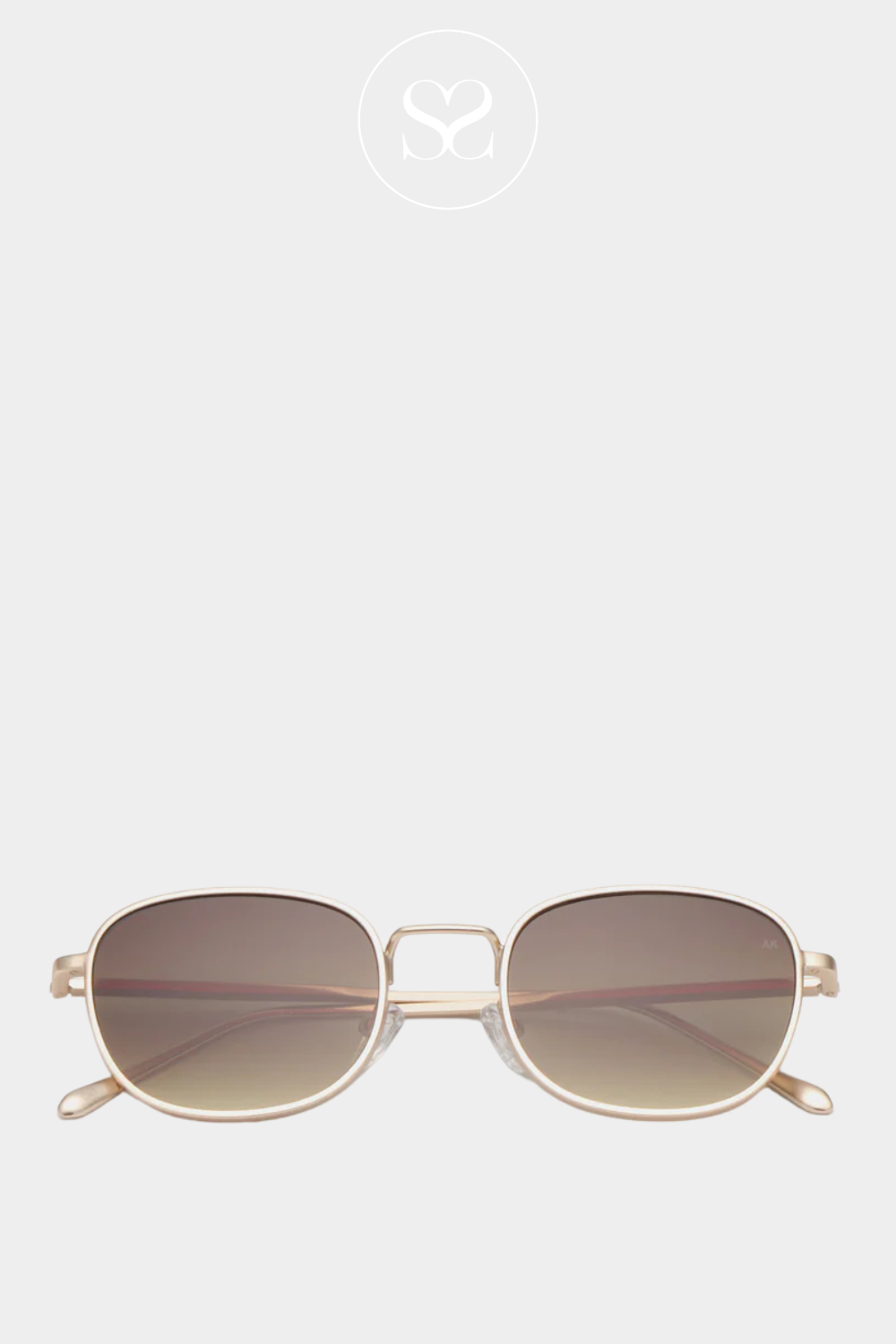 AKJAERBEDE HELLO MATTE GOLD UV 400 PROTECTION SUNGLASSES