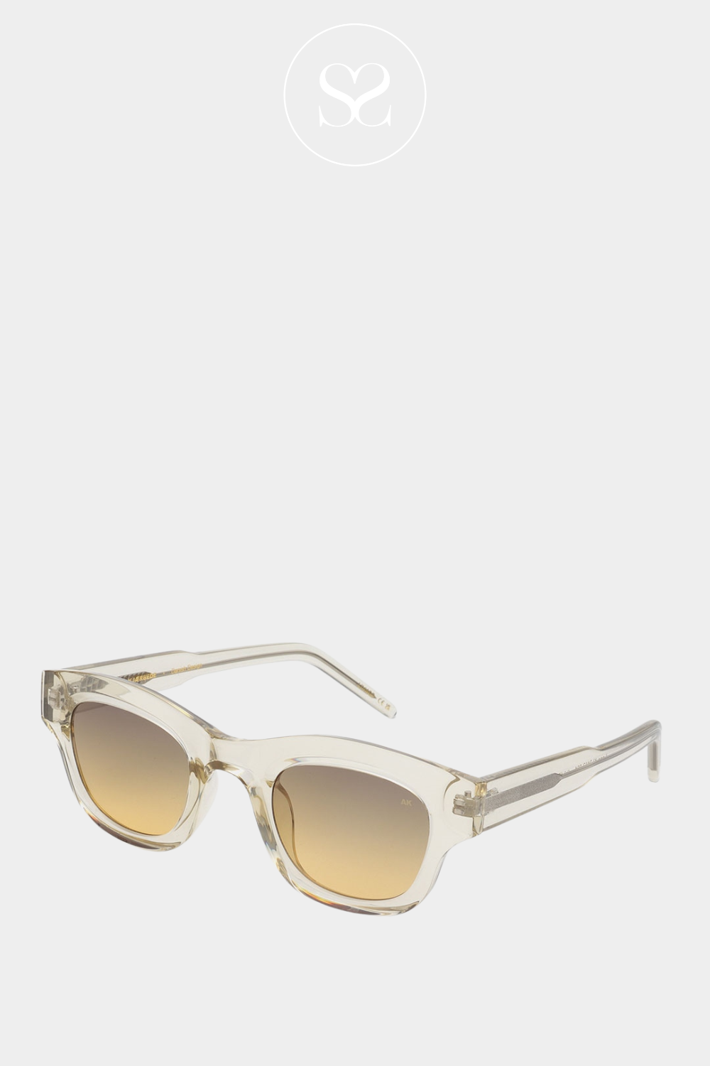 AKJAERRBEDE LANE ECRU AND TRANSPARENT SUNGLASSES WITH LINEAR BOTTOM AND ROUNDED TOP