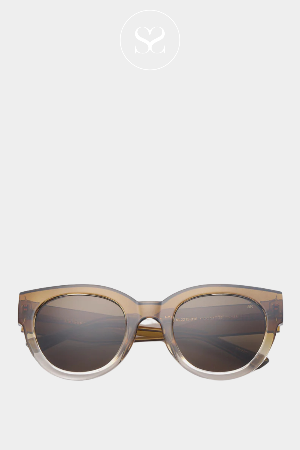AKJAERBEDE LILLY SMOKE CHAMPAGNE ROUNDED LENSE ELEGANT SUNGLASSES