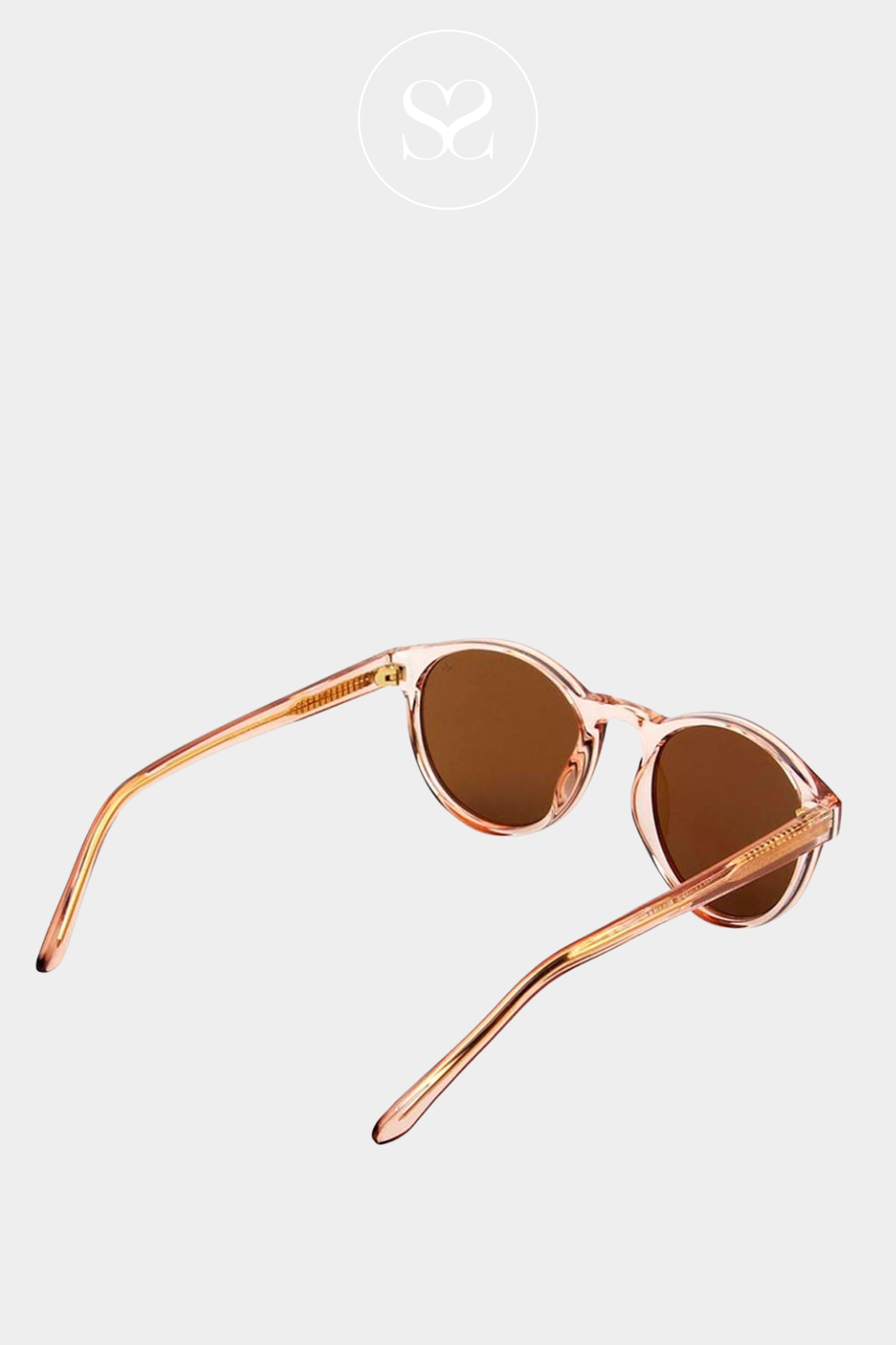 AKJAERBEDE MARVIN CHAMPAGNE SUNGLASSES WITH ROUNDED HIGH QUALITY OPTICAL LENSES