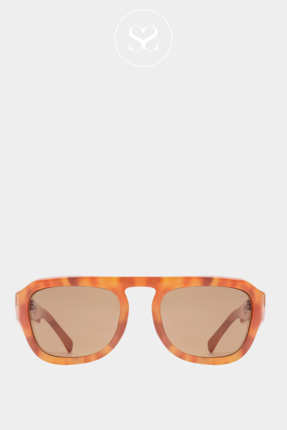 AKJAERBEDE MAX BURNT AMBER RETRO INSPIRED SUNGLASSES
